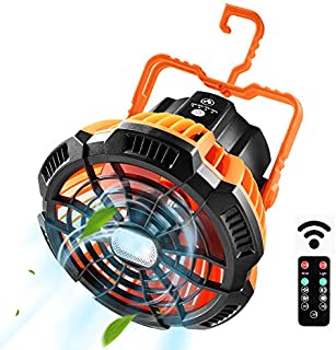 Raindon Camping Fan Lantern for Tents, Rechargeable 5200mAh Battery Powered LED Camping Fan Light with Remote Control for Outdoor Camping, Home, Office