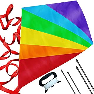 Large Diamond Kite for Kids - Lightweight, Easy to Assemble and Fly, Soars High in Low Wind Speeds - A Great Way to Enjoy and Spend Time with Friends and Family, Easy Flyer Kite for Boys and Girls