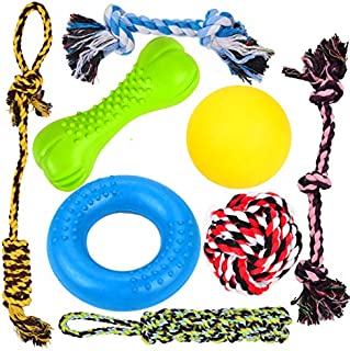 8 Durable Dog Chew Toys, Puppy Toys, Dog Rope Toys Value Pack, Puppy Teething Toys for Small and Medium Dogs