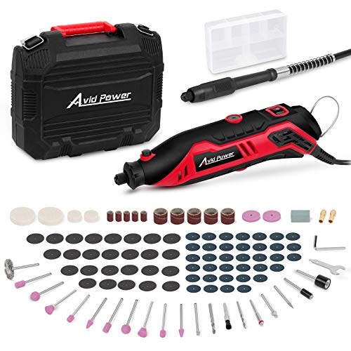 AVID POWER Rotary Tool Kit Variable Speed with Flex Shaft, 101pcs Accessories and Carrying Case for Grinding, Cutting, Wood Carving, Sanding, and Engraving