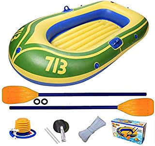 N/Z Portable Inflatable Boat Folding Rubber Explorer Boat Kayak Canoe with Oars, Foot Pump for 2 People - Max Load Capacity 130kg