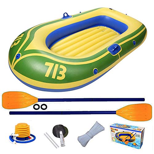 N/Z Portable Inflatable Boat Folding Rubber Explorer Boat Kayak Canoe with Oars, Foot Pump for 2 People - Max Load Capacity 130kg