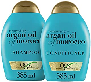 OGX Renewing + Argan Oil of Morocco Shampoo & Conditioner Set, 13 Ounce (packaging may vary), Blue