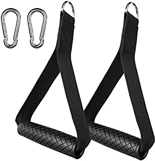 EEEKit Cable Machine Attachment Handles, Heavy Duty Exercise Handles Grip, Strong Pulley Handles with 2 Carabiners for Home Gym, Resistance Bands,Cables Crossover