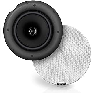 Pyle Pair 6.5 Bluetooth Universal Flush Mount in-Wall in-Ceiling 2-Way Speaker System Dual Polypropylene Cone & Polymer Tweeter Stereo Sound 300 Watts (PDICBT67), Black