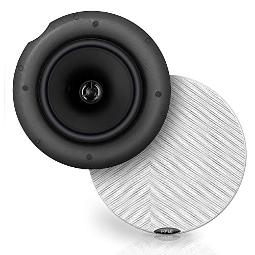 Pyle Pair 6.5 Bluetooth Universal Flush Mount in-Wall in-Ceiling 2-Way Speaker System Dual Polypropylene Cone & Polymer Tweeter Stereo Sound 300 Watts (PDICBT67), Black