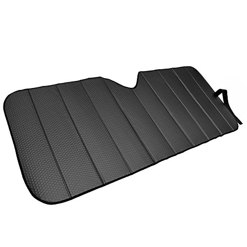 Motor Trend Front Windshield Sunshade - Black Accordion Folding Auto Shade for Car Truck SUV 58