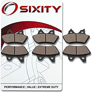 Sixity Front Rear Ceramic Brake Pads 2004-2006 for Harley Davidson FLHTCI Electra Glide Classic Set Full Kit Complete