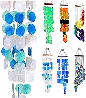 Bellaa 22906 Wind Chimes Gifts for Mom Mother Outdoor Large Garden Memorial Sympathy Bell Patio Yard Unique Home Decor Capiz Sea Glass Shell 27 inch