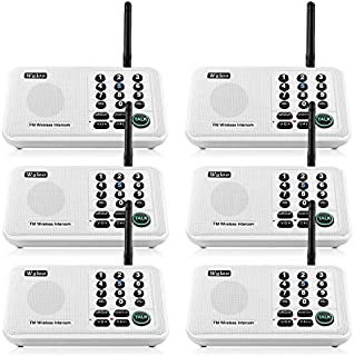 Wuloo Intercoms Wireless for Home 5280 Feet Range 10 Channel 3 Code, Wireless Intercom System for Home House Business Office, Room to Room Intercom, Home Communication System (6 Packs, White)