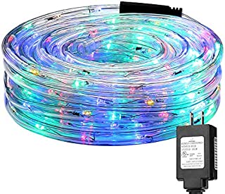 LE LED Rope Lights, 33 ft 240 LED, Low Voltage, Multi Colored, Waterproof, Connectable Clear Tube Indoor Outdoor Light Rope and String for Deck, Patio, Pool, Bedroom, Boat, Landscape Lighting and More