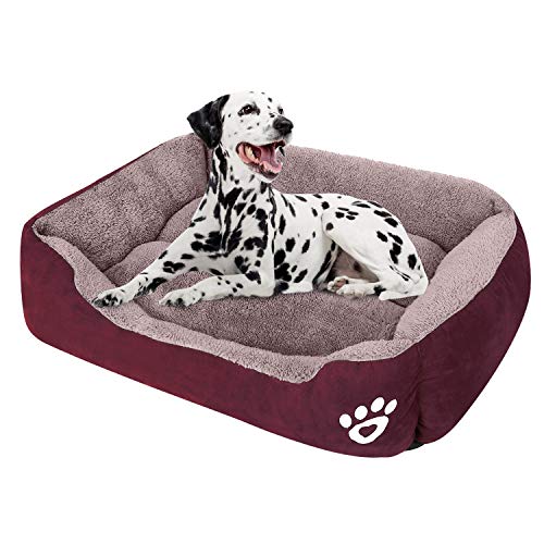 CLOUDZONE Dog Bed Machine Washable Rectangle Breathable Soft Cotton with Nonskid Bottom Extra Large Pet Bed for Medium and Large Dogs or Multiple