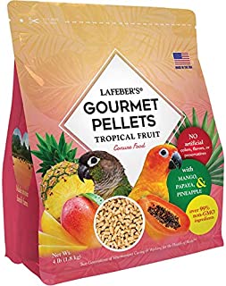 LAFEBER'S Premium Tropical Fruit Pellets Pet Bird Food, Made with Non-GMO and Human-Grade Ingredients, for Conures, 4 lbs