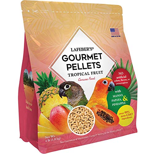 LAFEBER'S Premium Tropical Fruit Pellets Pet Bird Food, Made with Non-GMO and Human-Grade Ingredients, for Conures, 4 lbs