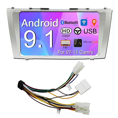 Camry Android 9.1 9 Inch Touch Screen Car Multimedia Radio GPS Navigation in-Dash Car Stereo MP5 Player Auto-Radio WiFi Bluetooth USB OBD for 07-11 Camry (Camry 2G RAM+32G ROM)