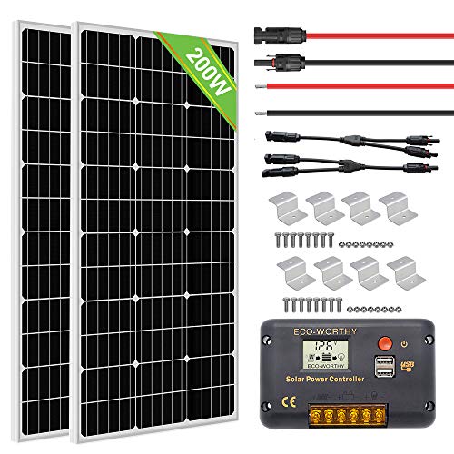 ECO-WORTHY 200 Watts Solar Panel Kit for RV, Camper, Vehicle, Caravan and Any Other Off Grid Applications