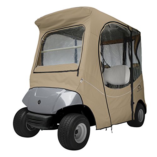 Classic Accessories Fairway Golf Cart FadeSafe Enclosure For Yamaha, Short Roof, Khaki