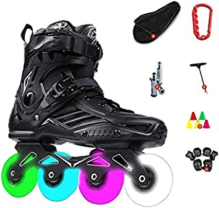 Outdoor Skates Youth Inline Skates With Light Up Wheels Adult Outdoor Comfortable Breathable Roller Skates And Beginner High-Performance Roller Shoes ( Color : Black , Size : 42 EU/9 US/8 UK/26cm JP )