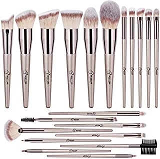 BESTOPE Makeup Brushes 20 PCs Makeup Brush Set Premium Synthetic Contour Concealers Foundation Powder Eye Shadows Makeup Brushes with Champagne Gold Conical Handle