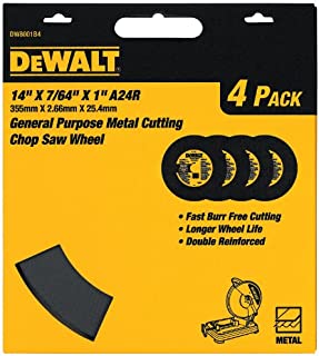 DEWALT Cutting Wheel for Chop Saw, Metal Cutting, 14-Inch (DW8001B4)