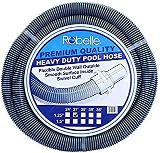 Robelle 530 Premium Quality Heavy Duty Pool Hose, 27' x 1-1/4