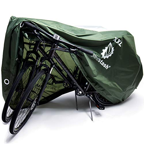 YardStash Bike Covers Outdoor Storage Waterproof - Safe, Reflective Outdoor Bicycle Cover Multiple Bikes in Driveway - Mountain Bike Cover, Beach Cruiser Waterproof Outdoor Storage (XXL)