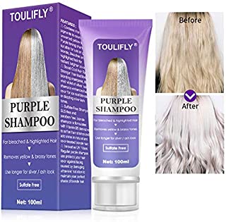 Purple Shampoo, Purple Shampoo for Blonde Hair, Bleached, Silver, or Brown Highlighted Hair, For Bleached & highlighted Hair, Removes Yellow & Brassy Tones, Use longer for Silver/Ash Look