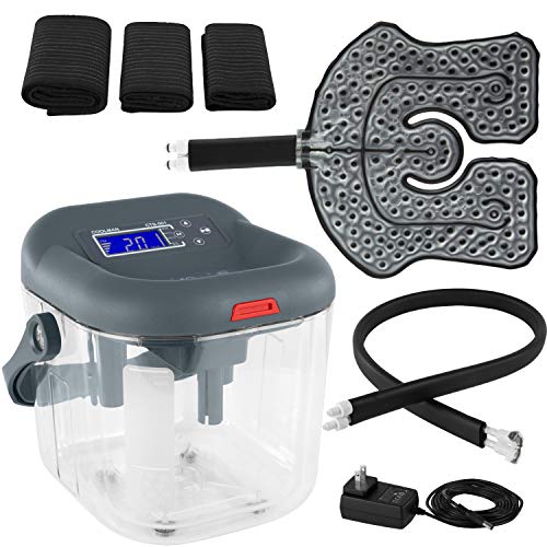 Vive Cold Therapy Machine - Large Ice Cryo Cuff - Flexible Cryotherapy Freeze Kit System Fits Knee, Shoulder, Ankle, Cervical, Back, Leg, Hip and ACL - Wearable Adjustable Wrap Pad - Cooler Pump