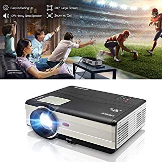 HD Movie Projector 1080p Outdoor Indoor 3500 Lumens, 200