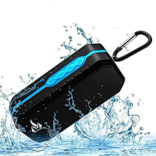 Bluetooth Wireless Speakers Waterproof IPX5 with HD Enhanced Bass Outdoor Wireless Portable Phone Speakers Built-in Mic Support FM AUX TF Card USB for iPhone iPad Android Phones Computer Etc. (Blue)