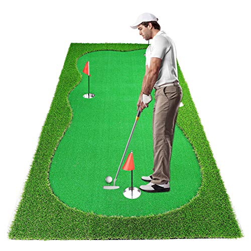 Luricaa Golf Putting Green Mat for Indoor Outdoor, Professional Golf Training Mat Aids for Professional Golf Practice (3.3x10ft)