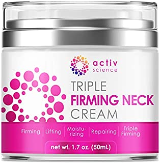 ACTIVSCIENCE Neck Firming Cream, Anti Aging Moisturizer for Neck & Décolleté, Double Chin Reducer, Skin Tightening Cream 1.7 fl oz