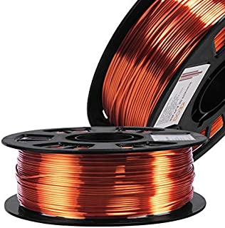 Silk Metallic Shiny Copper 3D Printer Filament, 1.75mm PLA 3D Printing Material 1kg 2.2lbs/Spool, Widely Fit for FDM 3D Printer with One Bag Free Filament Sample Pack by DO3D