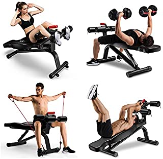 YOLEO Adjustable Weight Bench - Foldable Workout AB Bench for Home Gym, Incline/Decline/Flat Perfect for Bench Press, Sit-ups, Leg Lifts, Full Body Fitness