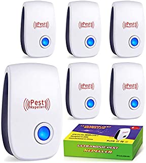 XVEN Ultrasonic Pest Repeller, (6-Pack) Electronic Plug in Mouse and Rat Repeller, Repel Bugs Mice Roaches Spiders Rats Bats Birds Flies Mosquitoes Fleas Rodents-White