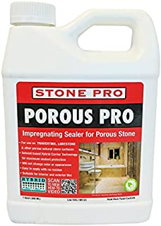 Stone Pro Porous Pro - Impregnating Sealer for Travertine, Limestone and all Porous Stone - 1 Quart