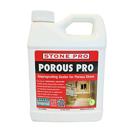 Stone Pro Porous Pro - Impregnating Sealer for Travertine, Limestone and all Porous Stone - 1 Quart