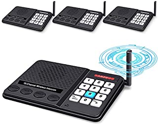 Intercoms Wireless for Home - GLCON Long Range 1 Mile Wireless Intercom System 10 Channel 3 Code - Room to Room Home Intercom System for Business House Office Gate Restaurant Elderly (Pack of 4)