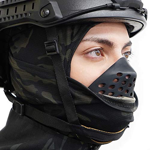  MOECo. Airsoft Mask Paintball Face Mask Guard Cosplay (Black)