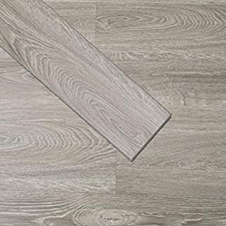 Soulscrafts Luxury Vinyl Plank Flooring LVT Flooring Tile Click Floating Floor 36 x 6 Inch Waterproof Foam Back Rigid Core Wood Grain Finish Cantha Oak (10-Pack, 15.1 sq.ft)