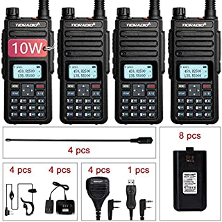 TIDRADIO TD-H6 High Power Ham Radio Handheld Upgraded UV-5R Two Way Radios with 8pcs 2200mAh Batteries Includes Full Kit Walkie Talkie (4 Pack)