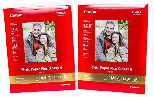 2 Pack - Canon Photo Paper Glossy II 8.5 x 11 - Compatiable with Pixma Pro 1 , Pixma Pro 10, Pixma Pro 100 + More