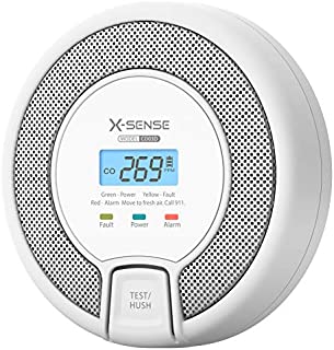 X-Sense Carbon Monoxide Alarm Detector, Replaceable Battery-Operated CO Alarm Detector with LCD Display, Compliant with UL 2034 Standard, CO03D