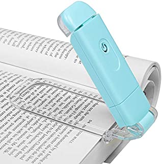 DEWENWILS USB Rechargeable Book Light for Reading in Bed, Warm White, Brightness Adjustable, LED Clip on Book Reading Lights, Perfect for Bookworms, Kids, Blue