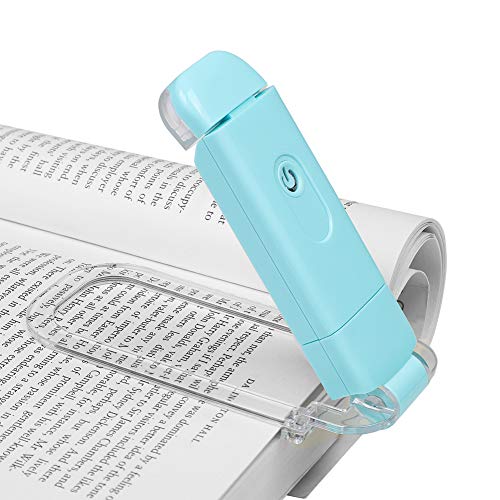 DEWENWILS USB Rechargeable Book Light for Reading in Bed, Warm White, Brightness Adjustable, LED Clip on Book Reading Lights, Perfect for Bookworms, Kids, Blue