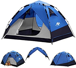 Pop Up Tent Instant Tent Camping Tents for 2 3 4 Person People Man Waterproof Easy Setup Set Up 2 Doors Winter Cold Weather 4 Season 4-Person Double Layer Popup Pop-up Quick Ez Up Family Tent Shelter