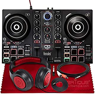 Hercules DJControl Inpulse 200 Compact DJ Controller + Headphone + Basic Accessory Bundle