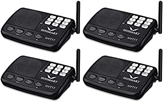 Wireless Intercom System Hosmart 1/2 Mile Long Range 7-Channel Security Wireless Intercom System for Home or Office (New Version) [4 Stations Black]