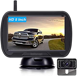 DoHonest HD Digital Wireless Backup Camera System 5 Inch TFT Monitor for Trucks,Cars,SUVs,Pickups,Vans,Campers Front/Rear View Camera Super Night Vision Waterproof Easy Installation - V25