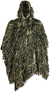 Auscamotek Ghillie Suit Poncho for Hunting Bird Watch Gilly Camouflage Cloak Green